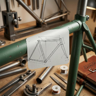 Adesivo Quadrado Diagrama de Geometria de Quadro de Bicicleta
