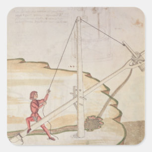 Adesivo Quadrado Diagrama de um método de fornecer a água