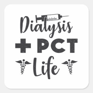 Adesivo Quadrado Diálise + Enfermeiro Técnico de Diálise de PCT