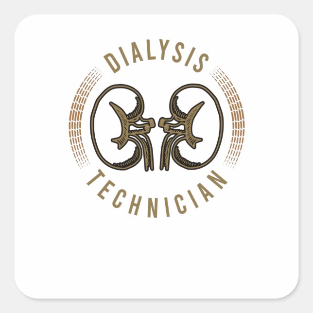 Adesivo Quadrado Dialysis for Dialysis Technician (Frente)