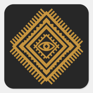 Adesivo Quadrado Diamante Protetor Amazigh Atlas — Berbere Tribal