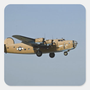 Adesivo Quadrado Diamond Lil B-24 Bombardeiro, pousando em Oshkosh,