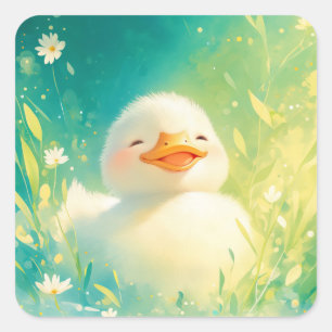 Adesivo Quadrado Dias de Alegria do Ducky