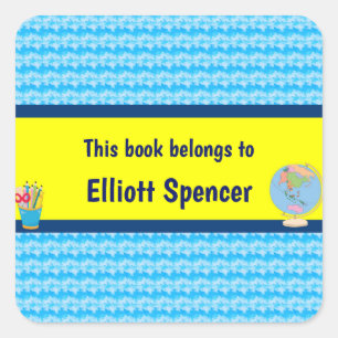 Adesivo Quadrado Dias Escolares Este Livro Pertence Ao Costume