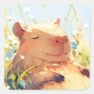 Adesivo Quadrado Dias Preguiçosos do Capivara