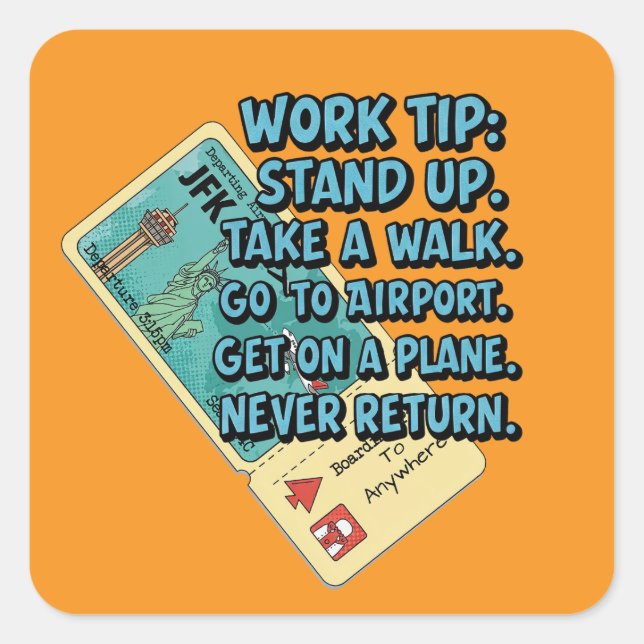 Adesivo Quadrado Dica de Trabalho (Frente)