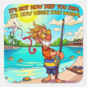 Adesivo Quadrado Dicas para uma experiência de pesca divertida