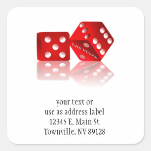 Adesivo Quadrado Dice Las Vegas