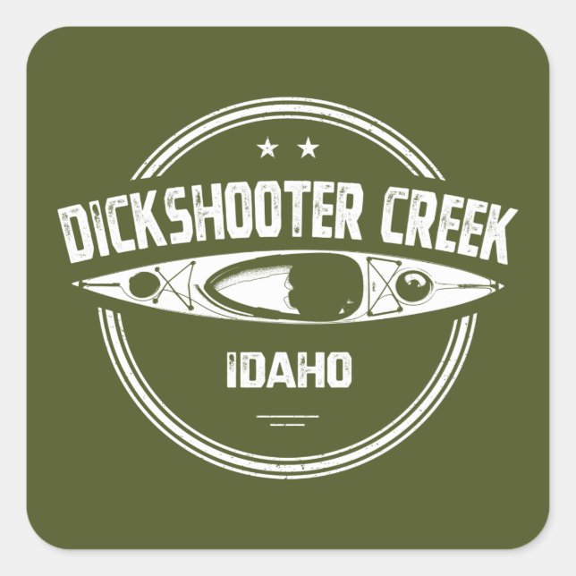 Adesivo Quadrado Dickshooter Creek Idaho Kayaking (Frente)