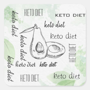 Adesivo Quadrado dieta keto  