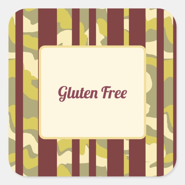 Adesivo Quadrado Dietary Requirements Gluten Free Party Food (Frente)