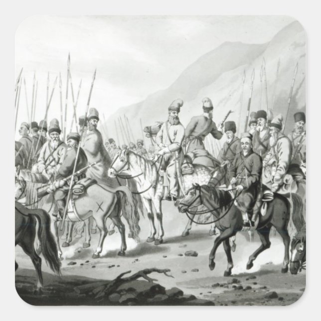 Adesivo Quadrado Diferentes tribos de cossacos russos (Frente)