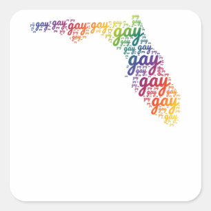 Adesivo Quadrado Diga Gay Shirt Florida Trans Orgulho gay Orud LQBT