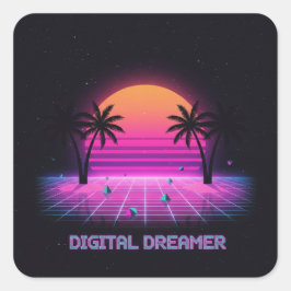 Adesivo Quadrado Digital Dreamer Holographic Style Vinyl Sticker