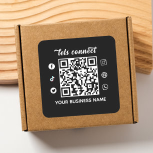Adesivo Quadrado Digitalizar para conectar código QR e texto person