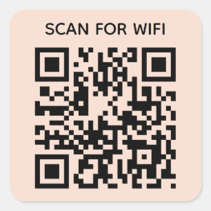 Adesivo Quadrado Digitalizar para conectar o código QR Wifi - Cor d