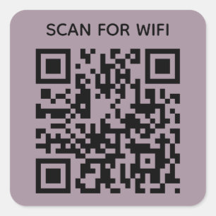 Adesivo Quadrado Digitalizar para ligar o Wifi QR Code Modern Dusty