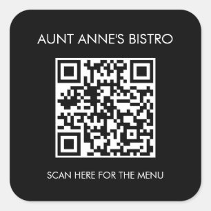 Adesivo Quadrado Digitalizar para o menu de pedido Código QR Café R