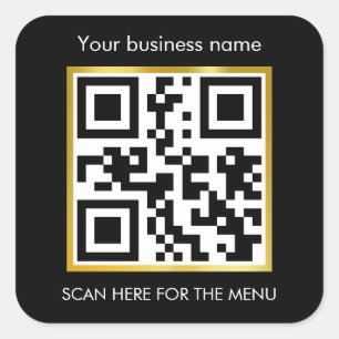 Adesivo Quadrado Digitalizar para o menu de pedido Código QR Café R
