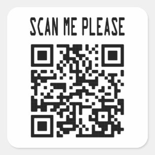 Adesivo Quadrado Digitalize-me por favor Código QR - Sorria, é grát