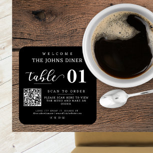 Adesivo Quadrado Digitalize Menu, Ame-O, Encaixe-O, Compartilhe-O C