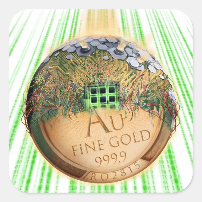 Adesivo Quadrado Dinheiro Futuro (Frente)