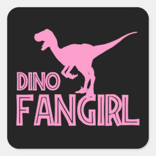Adesivo Quadrado Dino Fangirl - Lover do Dinossauro