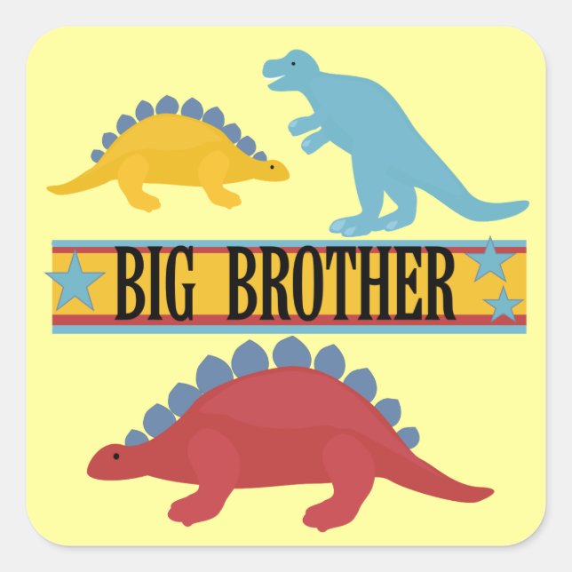 Adesivo Quadrado Dinossaur Big Brother (Frente)