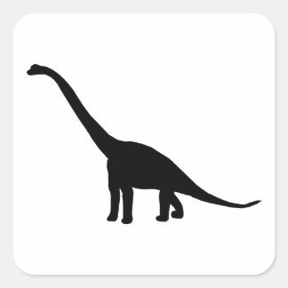 Adesivo Quadrado Dinossauro Brontosauro Negro e Branco