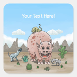 Adesivo Quadrado dinossauro de fantasia
