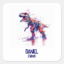 Dinossauro T-Rex Futurístico Com Nome Para Criança