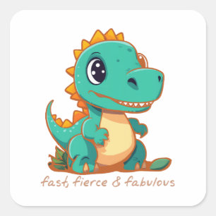 Adesivo Quadrado Dinossauros Ferozes