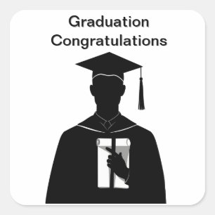 Adesivo Quadrado Diploma de Conclusão de Curso