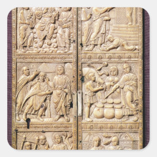 Adesivo Quadrado Díptico mostrando os milagres do Cristo