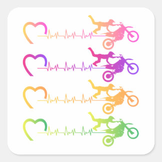 Adesivo Quadrado Dirt Bike Motocross Heartbeat Bebê Bodyfato