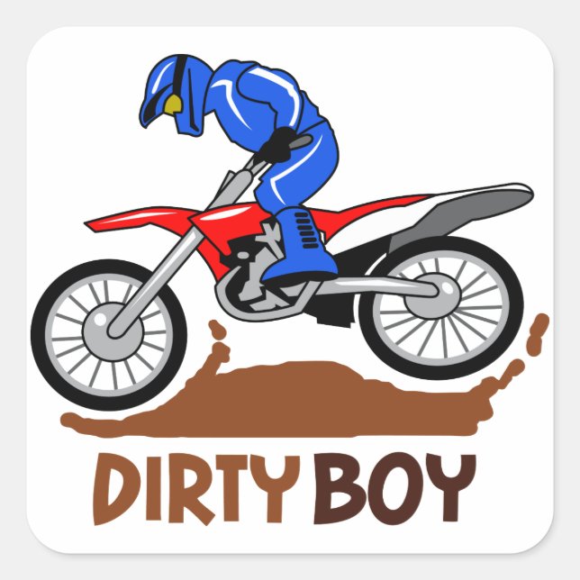 Adesivo Quadrado Dirty Boy Motocross (Frente)