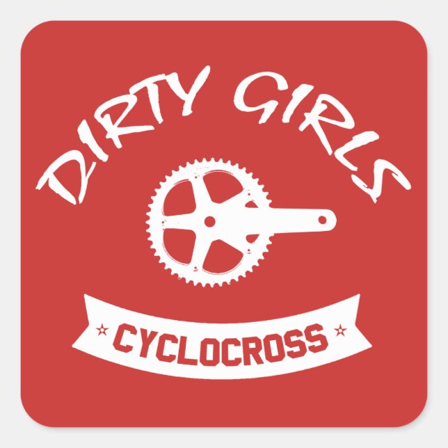 Adesivo Quadrado Dirty Girls Cyclocross (Frente)