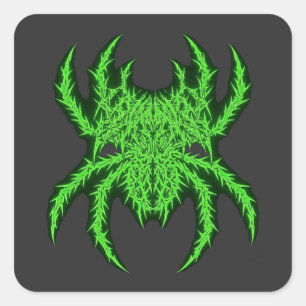 Adesivo Quadrado Disciplina Aranha Verde Ginásio Musculação Arte