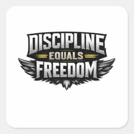 Adesivo Quadrado Discipline Equals Freedom – Motivational Design 