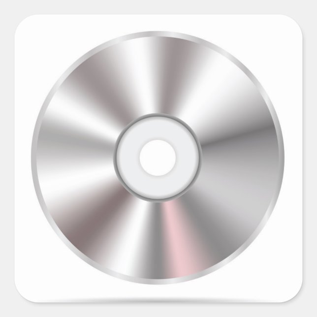 Adesivo Quadrado disco compacto (Frente)