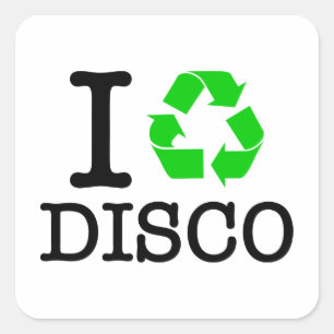 Adesivo Quadrado Disco do Reciclar