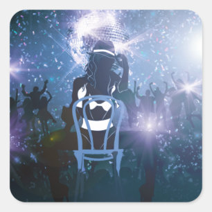 Adesivo Quadrado Disco Heartbeat