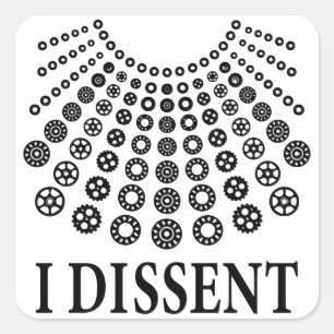 Adesivo Quadrado Discordo, Ruth Bader Ginsburg, notório RBG