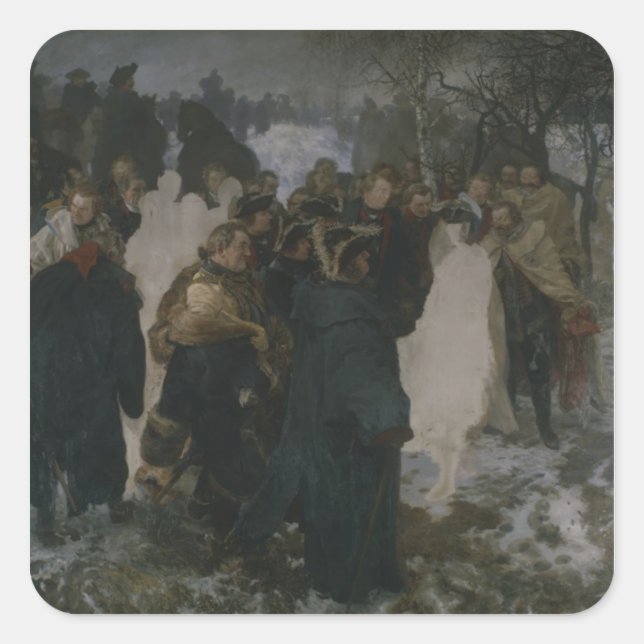 Adesivo Quadrado Discurso antes da Batalha de Leuthen, 1858 (Frente)