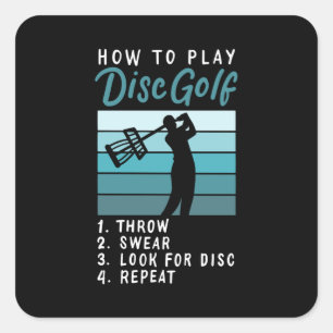 Adesivo Quadrado Disk Golf - Como Jogar Golf De Disco
