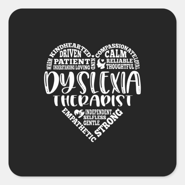 Adesivo Quadrado Dislexia Terapêutica, dislexia, dislexia (Frente)