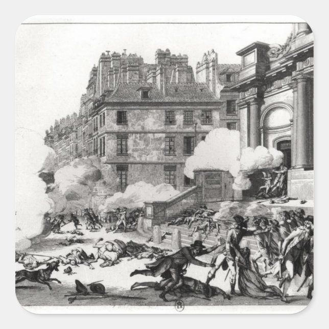 Adesivo Quadrado Disparo antes das Ruas. Igreja Roch em Paris (Frente)