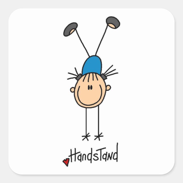 Adesivo Quadrado Dispositivos de mão do ginasta (Frente)