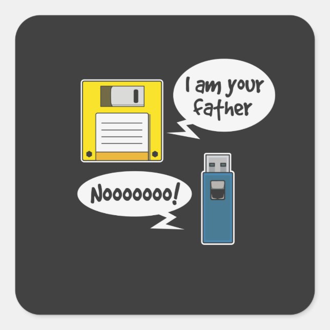 Adesivo Quadrado Disquete USB (Frente)