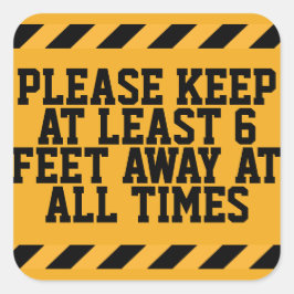 Adesivo Quadrado Distância social de 6 pés